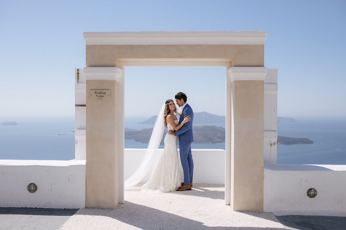 Santo Winery terrace prepared for a ceremony