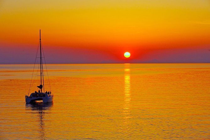 Sunset dinner cruise on the Santorini caldera