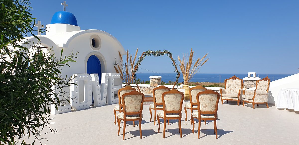 Santa Irini wedding venue in Santorini